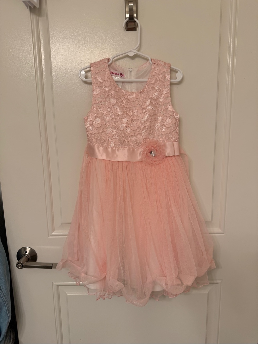 Jessica Ann Blush Pink Lace & Tulle Holiday Dress